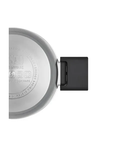 Olla Resto 5,8 L Asas Plegables-Tapa Vidrio Templado 24 cm Induccion Acero Inox