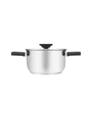 Olla Resto 5,8 L Asas Plegables-Tapa Vidrio Templado 24 cm Induccion Acero Inox
