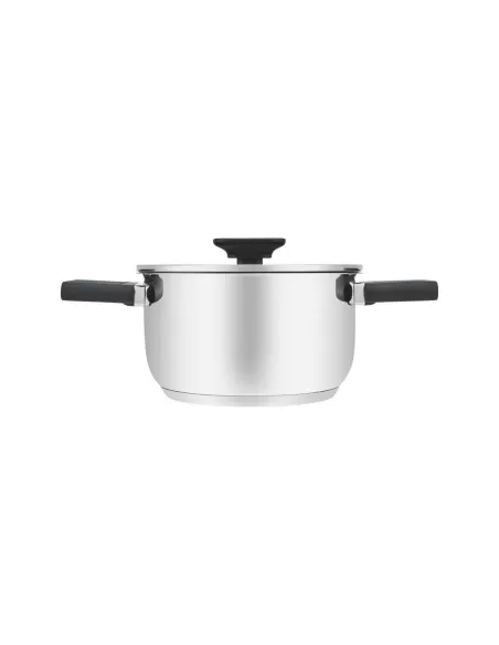 Olla Resto 5,8 L Asas Plegables-Tapa Vidrio Templado 24 cm Induccion Acero Inox