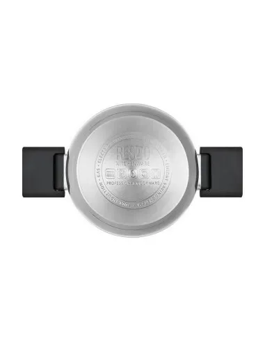 Olla Resto 5,8 L Asas Plegables-Tapa Vidrio Templado 24 cm Induccion Acero Inox