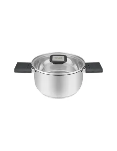 Olla Resto 5,8 L Asas Plegables-Tapa Vidrio Templado 24 cm Induccion Acero Inox