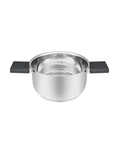 Olla Resto 5,8 L Asas Plegables-Tapa Vidrio Templado 24 cm Induccion Acero Inox