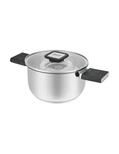 Olla Resto 5,8 L Asas Plegables-Tapa Vidrio Templado 24 cm Induccion Acero Inox