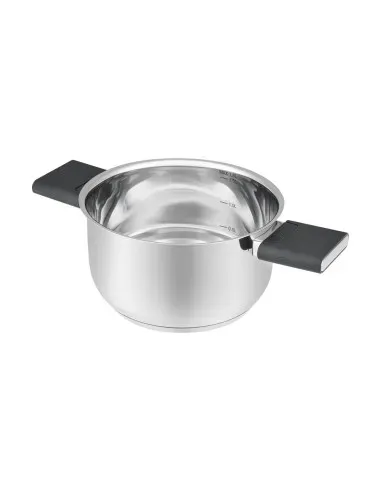 Olla Resto 5,8 L Asas Plegables-Tapa Vidrio Templado 24 cm Induccion Acero Inox