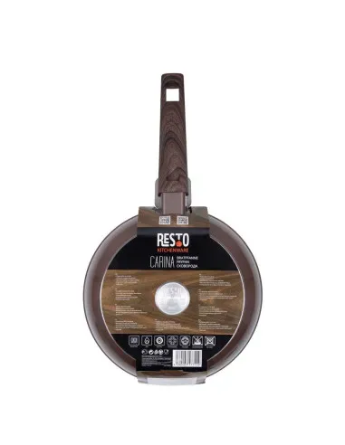 Sarten Resto Antiadh. De Marmol 22 cm Ancho 4.4 cm Alto Aluminio Forjado-Mango Madera Todo Tipo De Cocina Negro