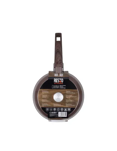 Sarten Resto Antiadh. De Marmol 22 cm Ancho 4.4 cm Alto Aluminio Forjado-Mango Madera Todo Tipo De Cocina Negro