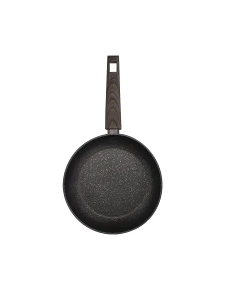 Sarten Resto Antiadh. De Marmol 22 cm Ancho 4.4 cm Alto Aluminio Forjado-Mango Madera Todo Tipo De Cocina Negro