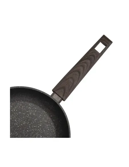 Sarten Resto Antiadh. De Marmol 22 cm Ancho 4.4 cm Alto Aluminio Forjado-Mango Madera Todo Tipo De Cocina Negro