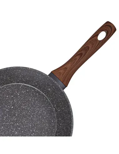 Sarten Resto Antiadh. Revest. Granito 26 cm Ancho 7.0 cm Alto Aluminio Forjado-Mango Madera Todo Tipo De Cocina