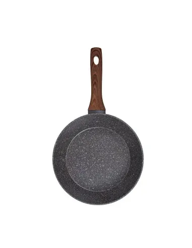 Sarten Resto Antiadh. Revest. Granito 26 cm Ancho 7.0 cm Alto Aluminio Forjado-Mango Madera Todo Tipo De Cocina