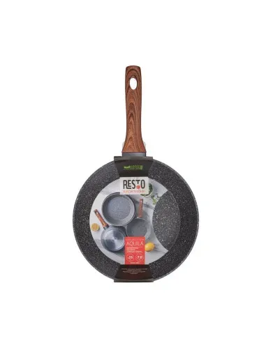 Sarten Resto Antiadh. Revest. Granito 26 cm Ancho 7.0 cm Alto Aluminio Forjado-Mango Madera Todo Tipo De Cocina