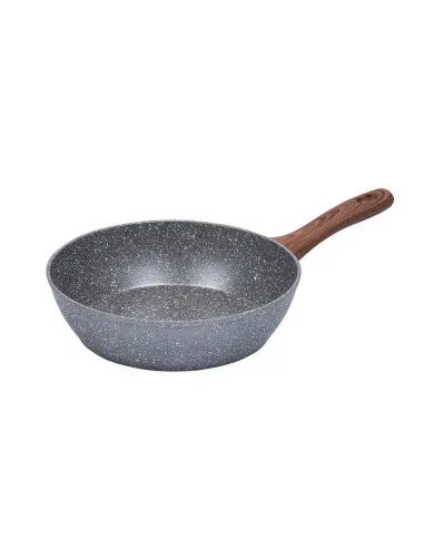 Sarten Resto Antiadh. Revest. Granito 26 cm Ancho 7.0 cm Alto Aluminio Forjado-Mango Madera Todo Tipo De Cocina