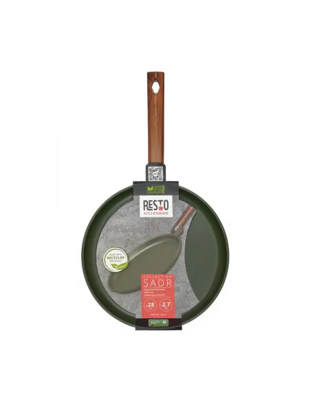 Sarten Crepera Resto Antiadh. 28 cm Ancho 2.7 cm Alto Aluminio-Mango Madera Todo Tipo De Cocina Negro