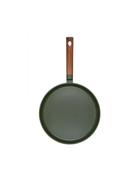 Sarten Crepera Resto Antiadh. 28 cm Ancho 2.7 cm Alto Aluminio-Mango Madera Todo Tipo De Cocina Negro