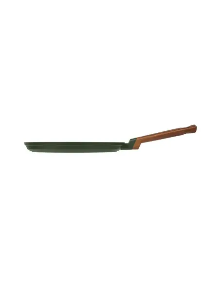 Sarten Crepera Resto Antiadh. 28 cm Ancho 2.7 cm Alto Aluminio-Mango Madera Todo Tipo De Cocina Negro