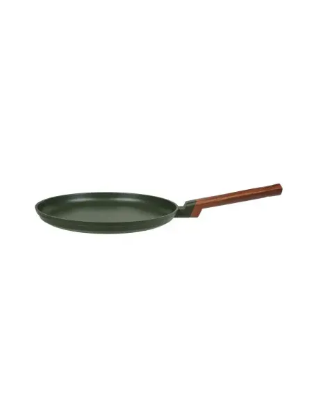 Sarten Crepera Resto Antiadh. 28 cm Ancho 2.7 cm Alto Aluminio-Mango Madera Todo Tipo De Cocina Negro