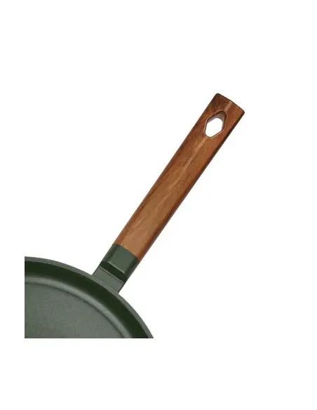 Sarten Crepera Resto Antiadh. 28 cm Ancho 2.7 cm Alto Aluminio-Mango Madera Todo Tipo De Cocina Negro