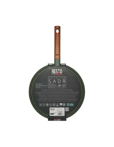 Sarten Crepera Resto Antiadh. 28 cm Ancho 2.7 cm Alto Aluminio-Mango Madera Todo Tipo De Cocina Negro