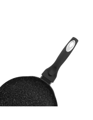 Sarten Pancake Resto Antiadh. 24 cm Ancho 1.8 cm Alto Aluminio-Mango Madera Todo Tipo De Cocina Negro