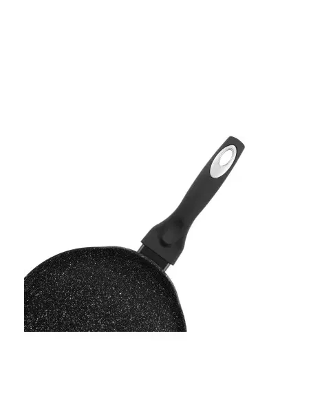 Sarten Pancake Resto Antiadh. 24 cm Ancho 1.8 cm Alto Aluminio-Mango Madera Todo Tipo De Cocina Negro
