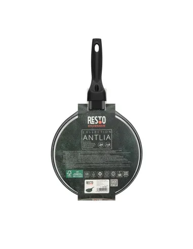 Sarten Pancake Resto Antiadh. 24 cm Ancho 1.8 cm Alto Aluminio-Mango Madera Todo Tipo De Cocina Negro