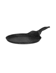 Sarten Pancake Resto Antiadh. 24 cm Ancho 1.8 cm Alto Aluminio-Mango Madera Todo Tipo De Cocina Negro