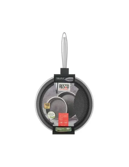 Sarten Resto Antiadh. 26 cm Ancho 5.3 cm Alto Acero Inox Induccion Mango Ergonómico