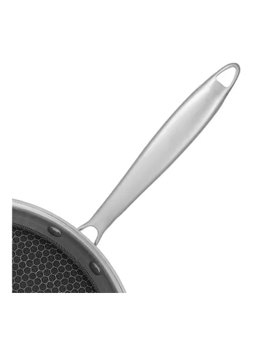 Sarten Resto Antiadh. 28 cm Ancho 5.5 cm Alto Acero Inox Induccion Mango Ergonómico