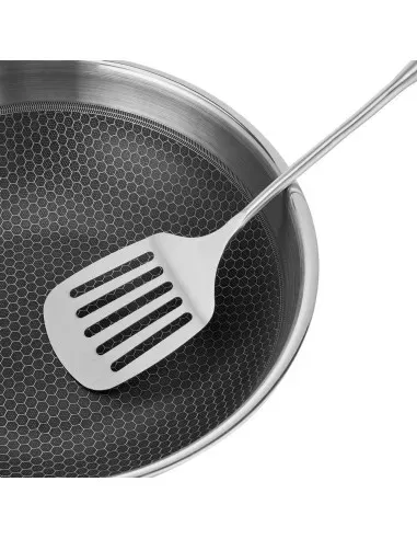Wok Resto Antiadh. 28 cm Ancho 7.5 cm Ancho Inox Induccion Mango Ergonómico