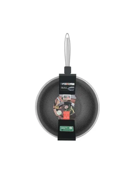 Wok Resto Antiadh. 28 cm Ancho 7.5 cm Ancho Inox Induccion Mango Ergonómico