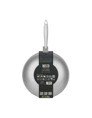 Wok Resto Antiadh. 28 cm Ancho 7.5 cm Ancho Inox Induccion Mango Ergonómico