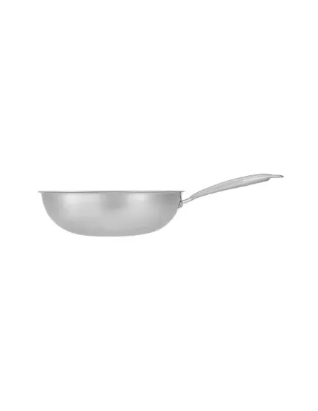 Wok Resto Antiadh. 28 cm Ancho 7.5 cm Ancho Inox Induccion Mango Ergonómico