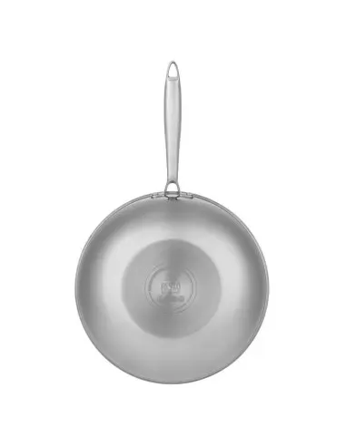Wok Resto Antiadh. 28 cm Ancho 7.5 cm Ancho Inox Induccion Mango Ergonómico