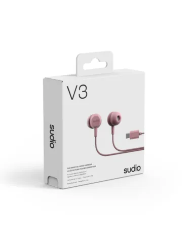 Audífonos Sudio V3 Alambrico Estilo Tapon USB-C-Microf. Integr. Rosado