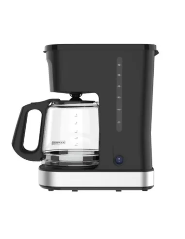 Cafetera Black Decker-12 Tazas-Sistema Vortex-Boton Encendido Y Apagado-Franja Silver