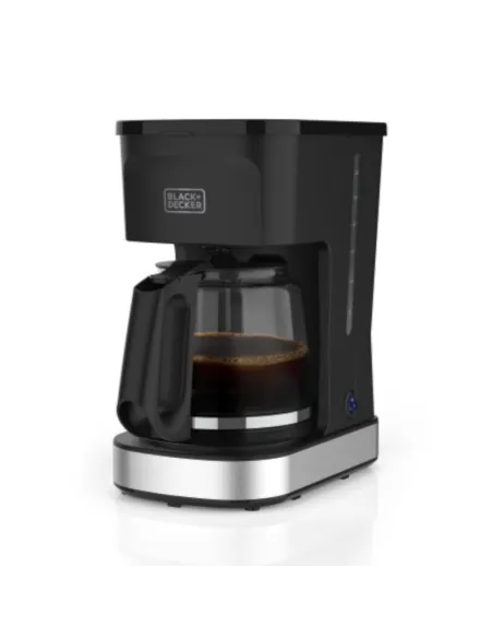 Cafetera Black Decker-12 Tazas-Sistema Vortex-Boton Encendido Y Apagado-Franja Silver