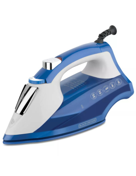 Plancha De Ropa Black Decker Light Easy 1200 W Suela Antiadherente Trueglide Smartsteam Blanco Azul