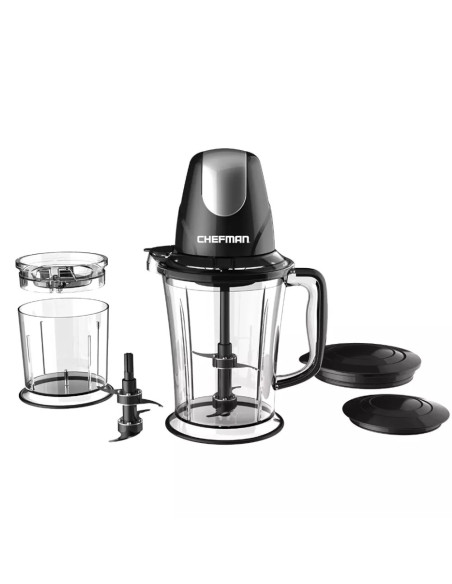Licuadora Todo En 1 Chefman 400 W Dos Vasos Cuchillas Cuadruples Con Tapa Negro