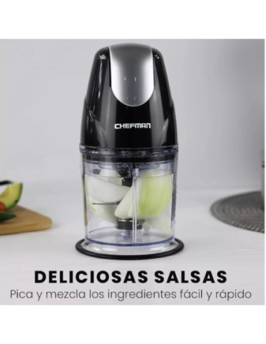 Licuadora Todo En 1 Chefman 400 W Dos Vasos Cuchillas Cuadruples Con Tapa Negro