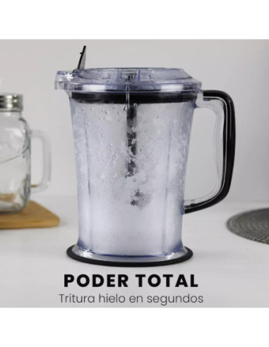 Licuadora Todo En 1 Chefman 400 W Dos Vasos Cuchillas Cuadruples Con Tapa Negro
