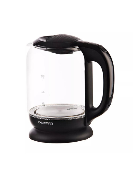 Tetera Eléctrica Chefman Inalámbrica 1 7 L Luz LED Jarra De Cristal Negro